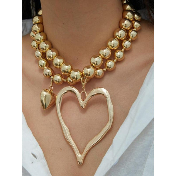 Chunky Heart Pendant Choker