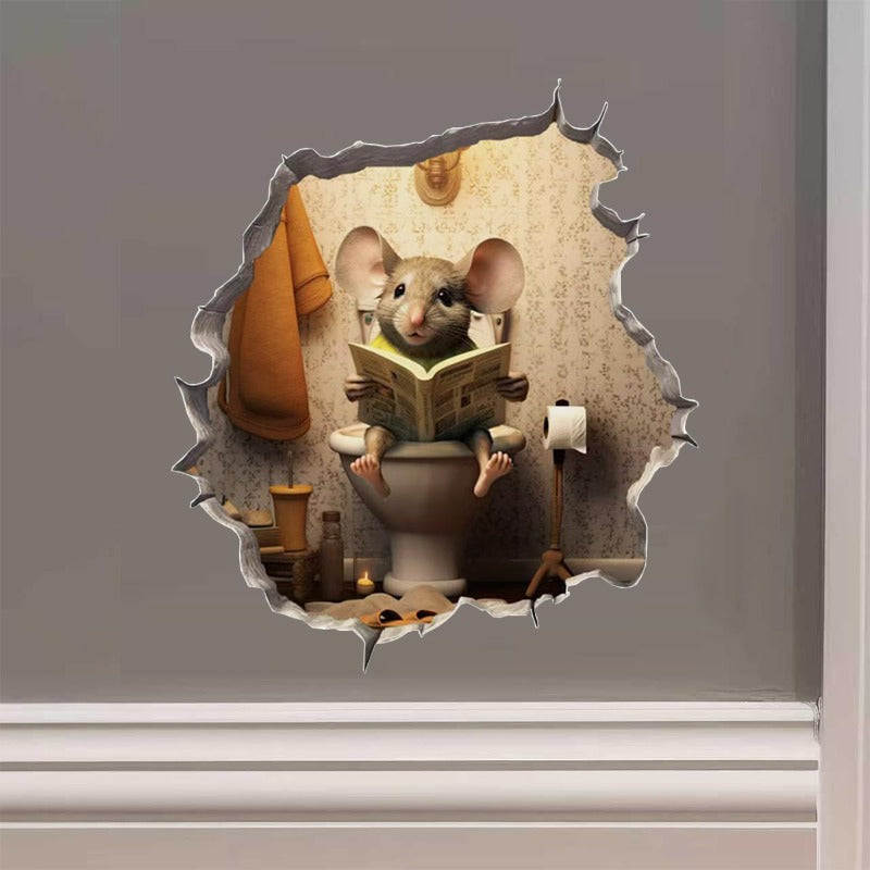Realistic 3D Mouse Hole Decal – Waregami