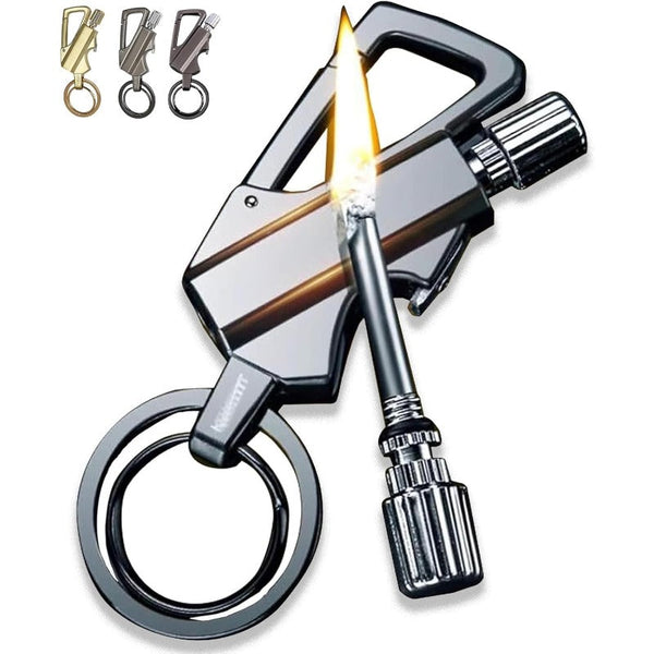 3-in-1 Kerosene Match Keychain – Fire Starter, Bottle Opener & Gear Clip