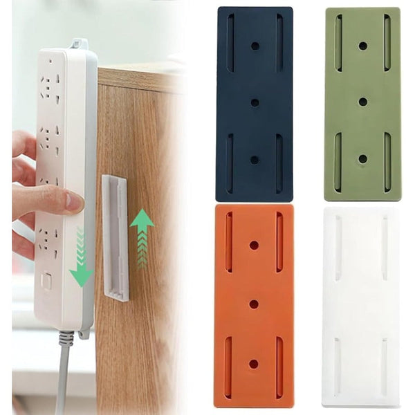 Adhesive Power Strip Mounts | No-Drill Wall & Desk Organizer with Slide Rail